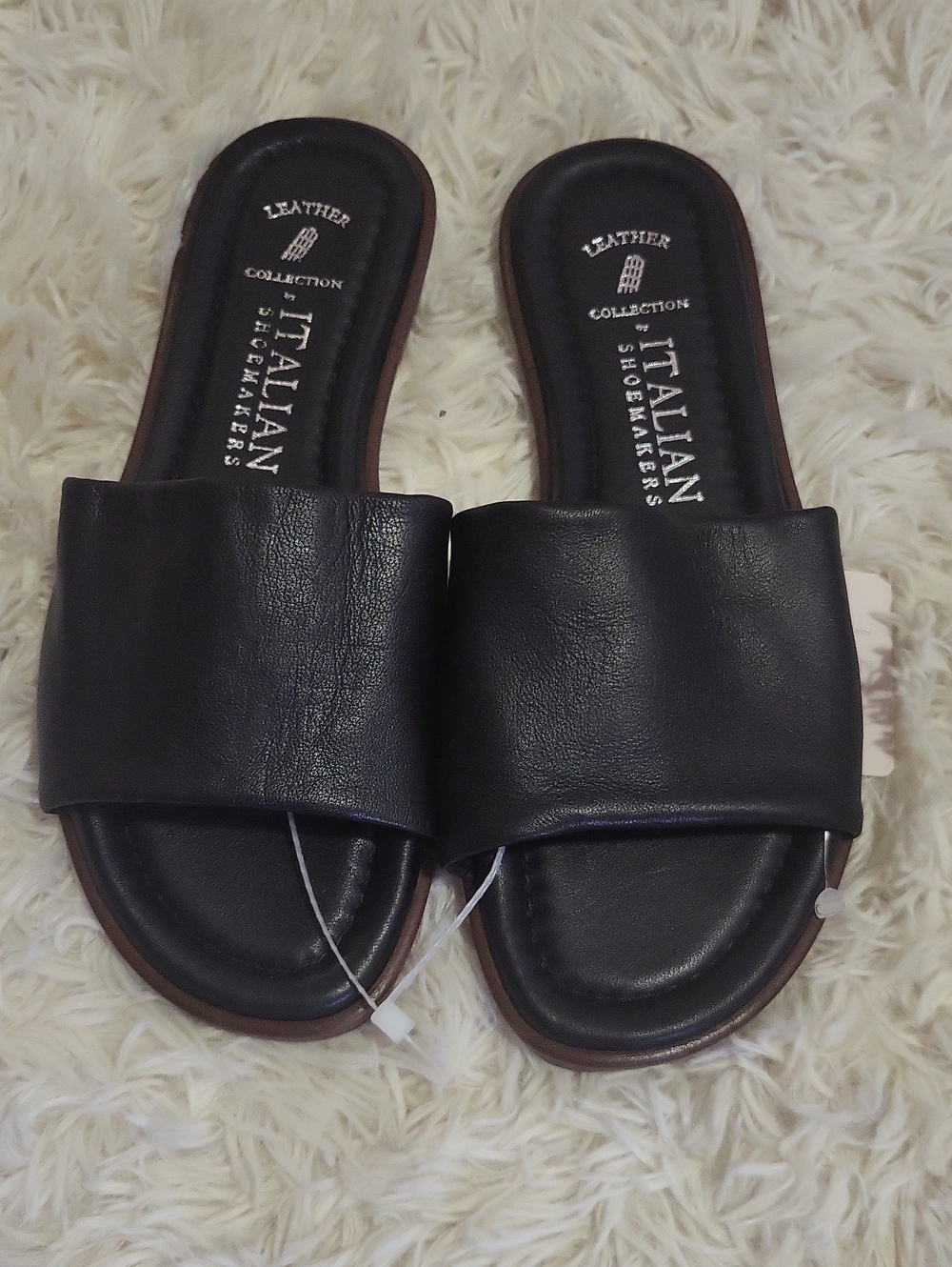 Italian Shoemakers Black Leather Sandals